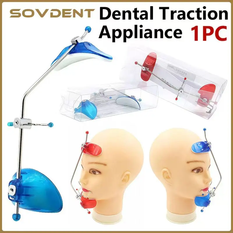 Dental Orthodontic Forward Pull Headgear Facemask Single Lever Adjustable Face Mask Stainless Steel and Plastic Dentist Tools