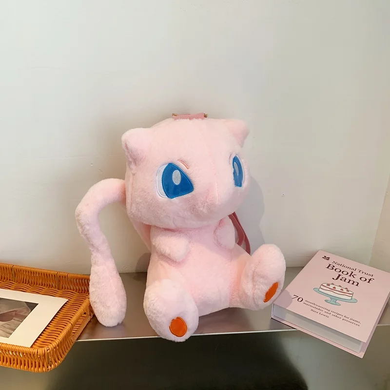 Cartoon Mew Sylveon Plüsch-Rucksack, weiche, flauschige, gefüllte Raichu-Umhängetasche für Studenten, tägliche Reiseaufbewahrung, Dekoration, Fans-Geschenke – Detail 12