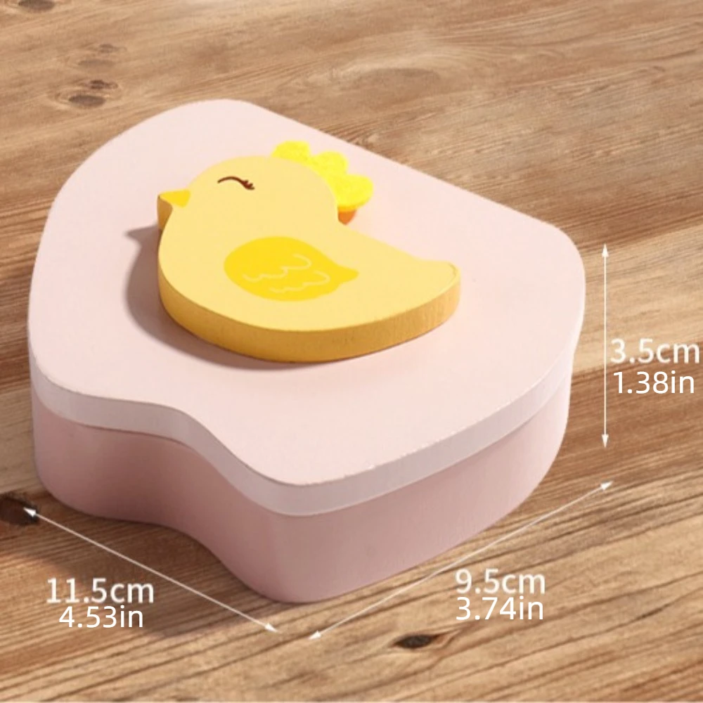 Lost Tooth Holder Cute Baby Tooth Box Cartoon Collection Breast Teeth Storage Case Container Wooden Milk Teeth Organizer Newborn