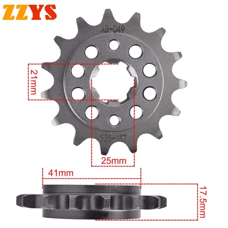 

525 15T 15 Tooth Motorcycle Front Sprocket Gear Wheel Cam Pinion For Honda Road VFR400 VFR400R Pro-Arm NC24 VFR400Z VFR 400 NC21