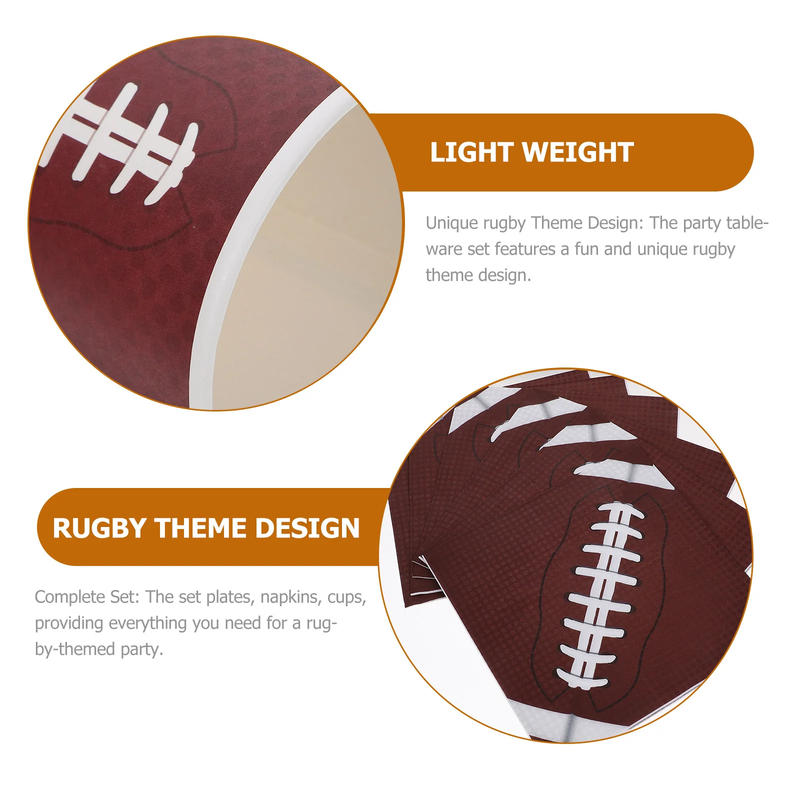 

1 set 1 Set Rugby Themed Party Tableware With Paper Plates Napkins Cups For Birthday Parties Supplies Decorations Disposable
