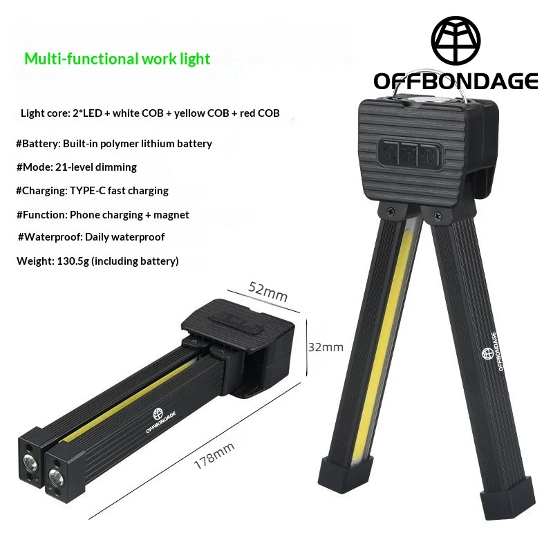 Lámpara de Gimnasio con 7 Niveles de Intensidad y Flash, Lámpara LED Magnética Portátil para Posar con Gancho para Colgar, Luz para Selfies con Plegado de 180 Grados