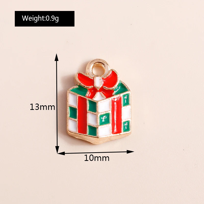 10 Stück Mix Emaille Weihnachtsanhänger für Schmuckherstellung Weihnachtsmann Baum Hirsch Hut Charms Anhänger für DIY Halsketten Ohrringe Geschenke – Detail 18