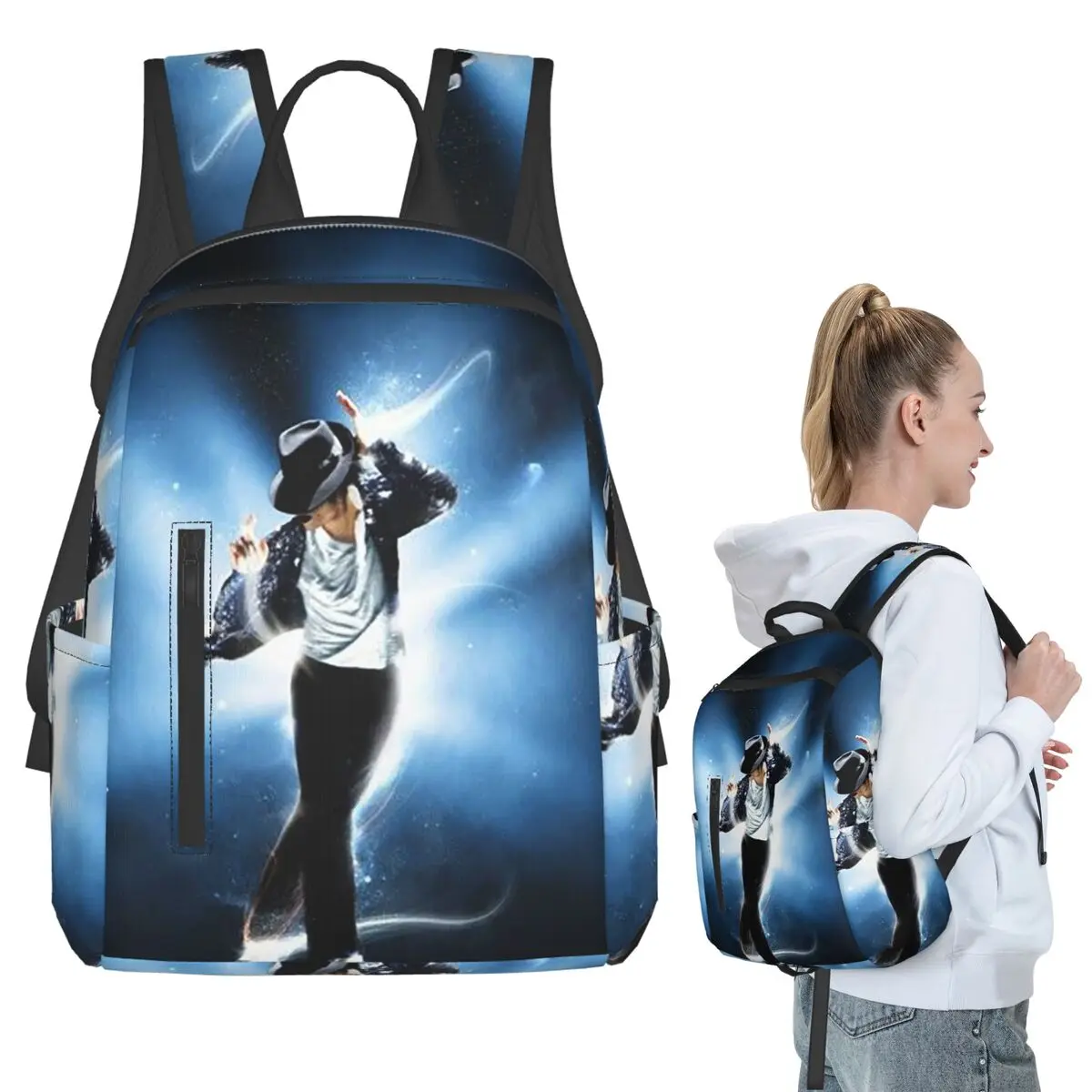 

Рюкзак с изображением Майкла Джексона, музыкантов, певцов, танцоров, школьная сумка для студентов, детская школьная сумка, сумки для ноутбуков, сумки через плечо для мальчиков и девочек
