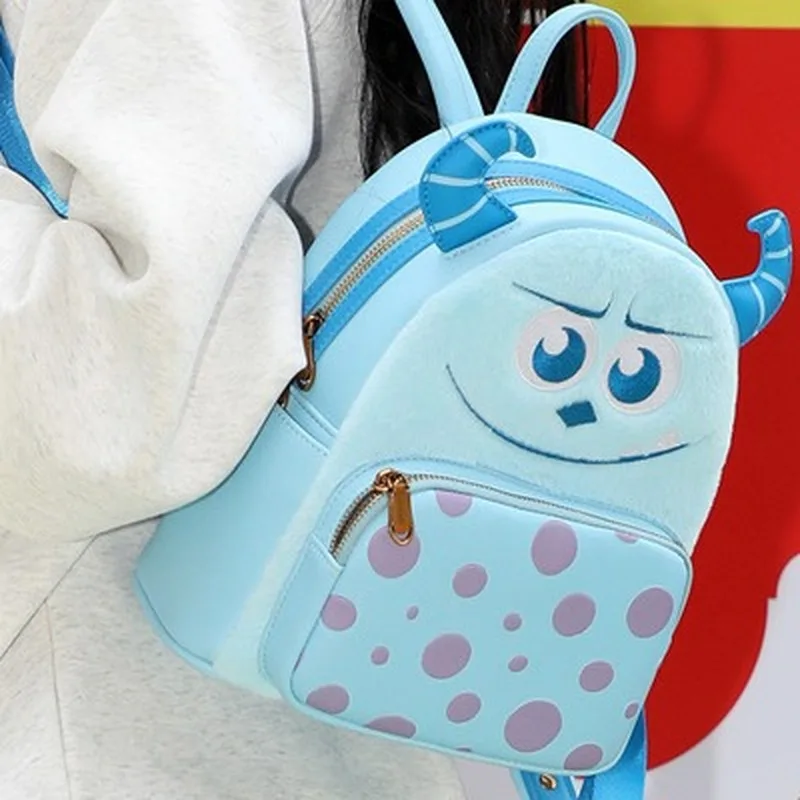 Disney-Mochila De Cuero Pu para niñas, bolso de hombro doble, figuras de Anime, Chip & Dale, Stitch, Lotso, bonito, regalo, novedad de 2024