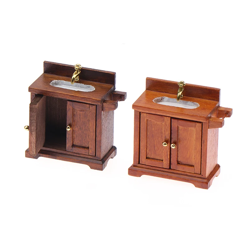 1/12 دمية محاكاة حوض غسيل خزانة دمية بالوعة الحمام زخرفة الأثاث لعبة المشهد الصغير البناء الدعامة #1