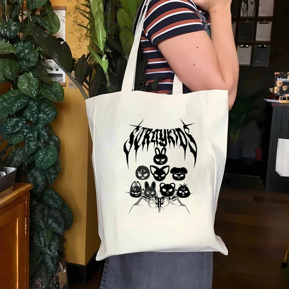 

Women's fashionable portable large capacity shopping bag KPop Album ATE World Tour 2025 Tote bag Concert popular canvas bag