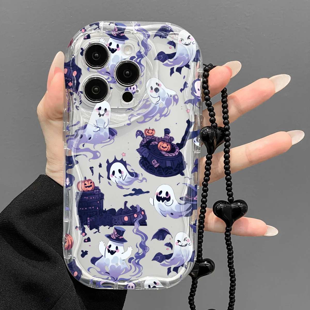 Cartoon Ghost Haunted Phone Case For Samsung Galaxy A55 A57 S26 S25 Ultra S23 Plus A55 A37 A36 A06 A07 A17 A27 A15 Glossy Cover