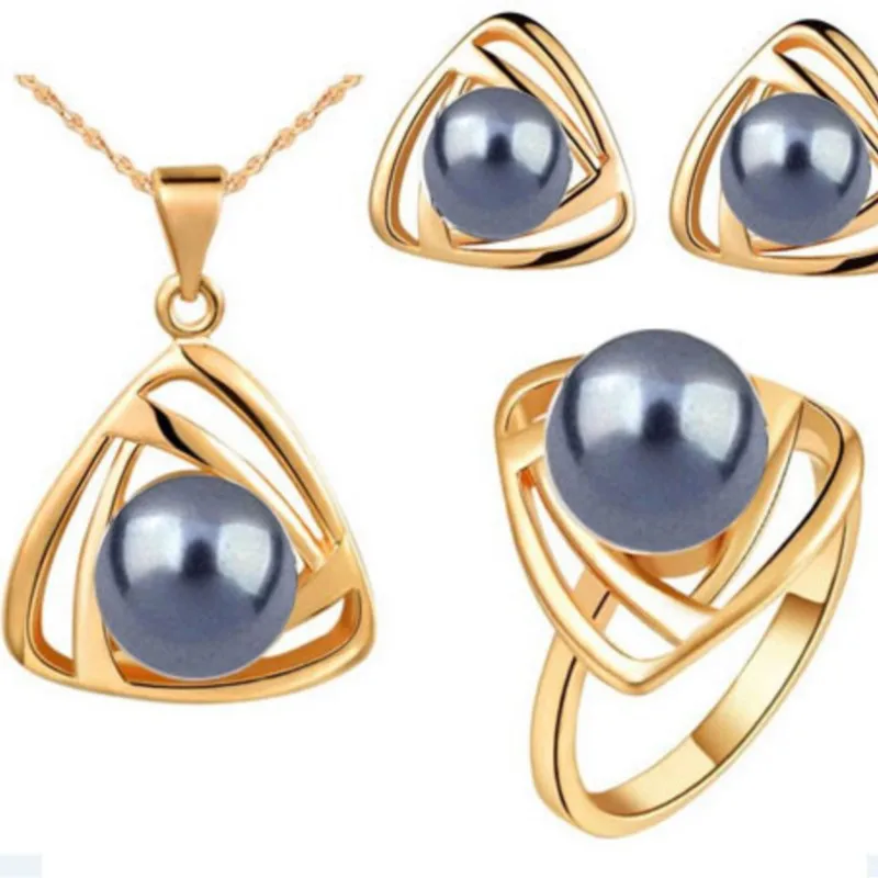 simulated Pearl pendant Necklace Earrings ring fashion Jewelry sets accessories dropshipping new arrival Brand bridal girl