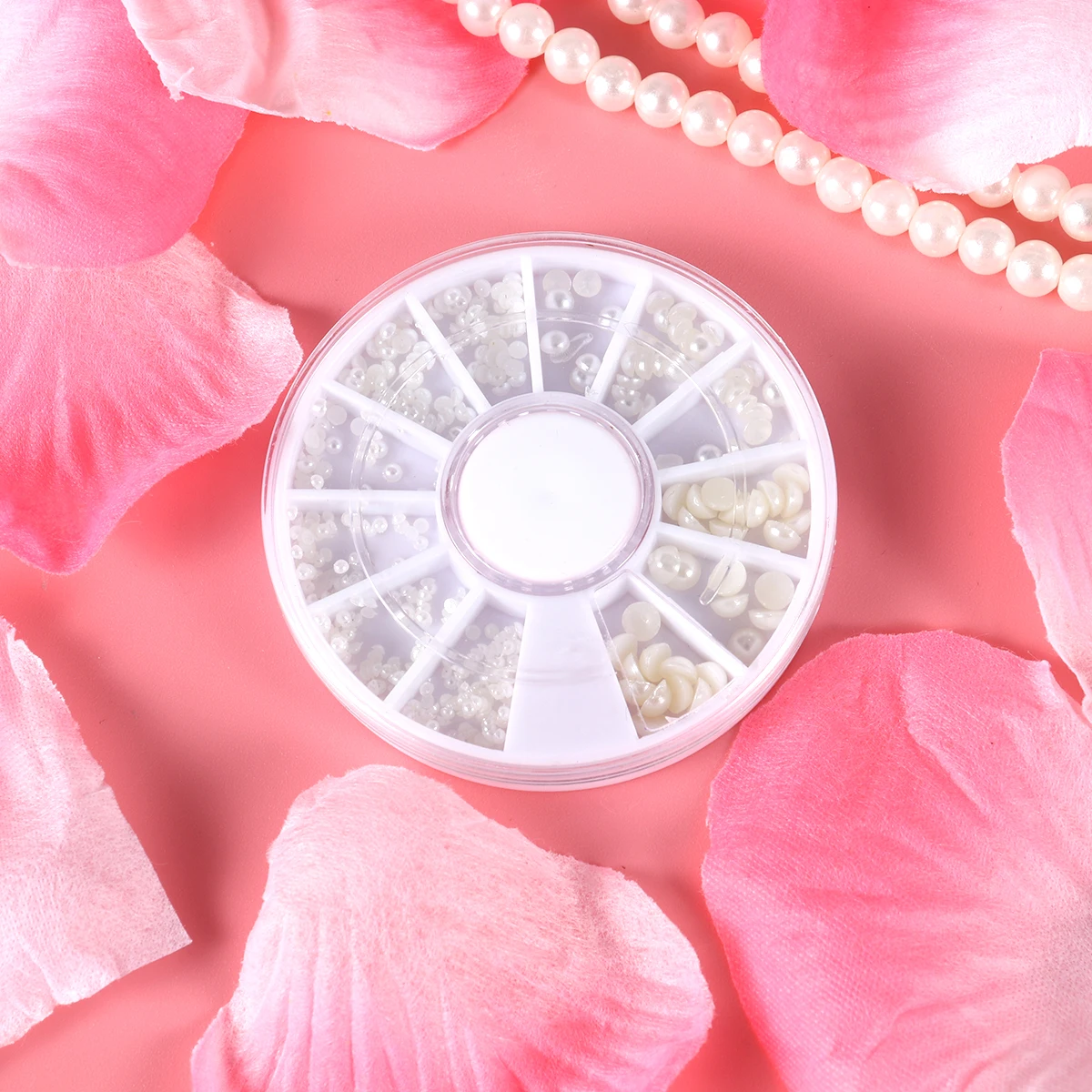 

200 Pcs Pearl Nail Stickers Mixed Size Pearls Manicure Tips Porcelain White Art