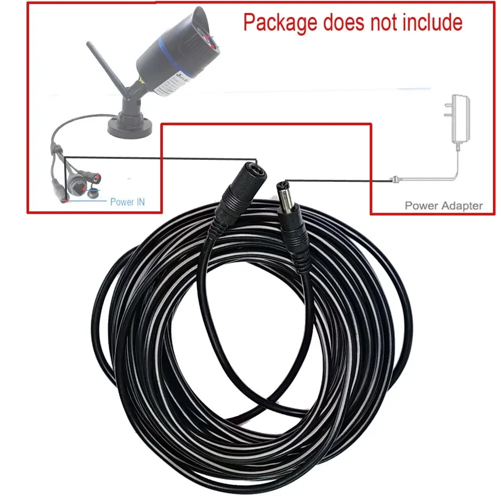 Imagem -03 - Power Adapter Cabo de Extensão Cabo de Alimentação Estender Fio Cctv Vigilância Câmera Roteador Nvr 12v 5.5x2.1 mm 5m dc