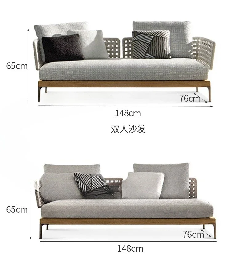 Досуг, сад, двор, диван из ротанга, вилла, элитный диван из тикового дерева под открытым небом, мебель для отеля, проживание в семье, диван, набор