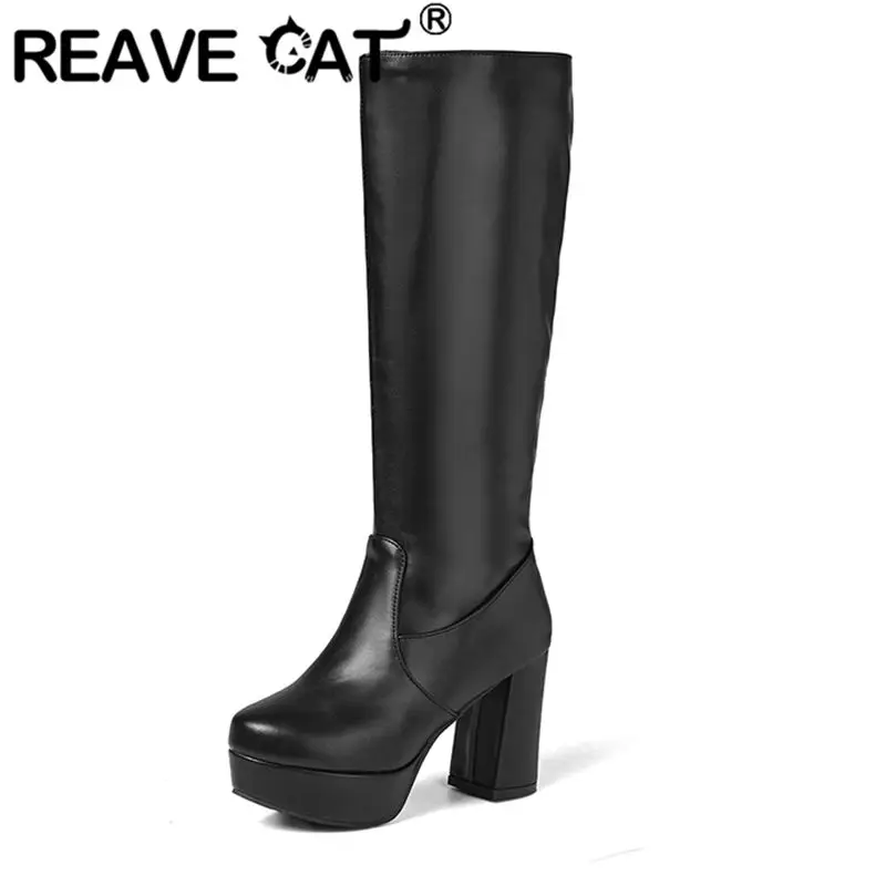 reave-cat-brown-women-knee-high-boots-round-toe-9cm-block-heel-35cm-platform-zipper-plus-size-44-45-46-47-classic-dating-botas