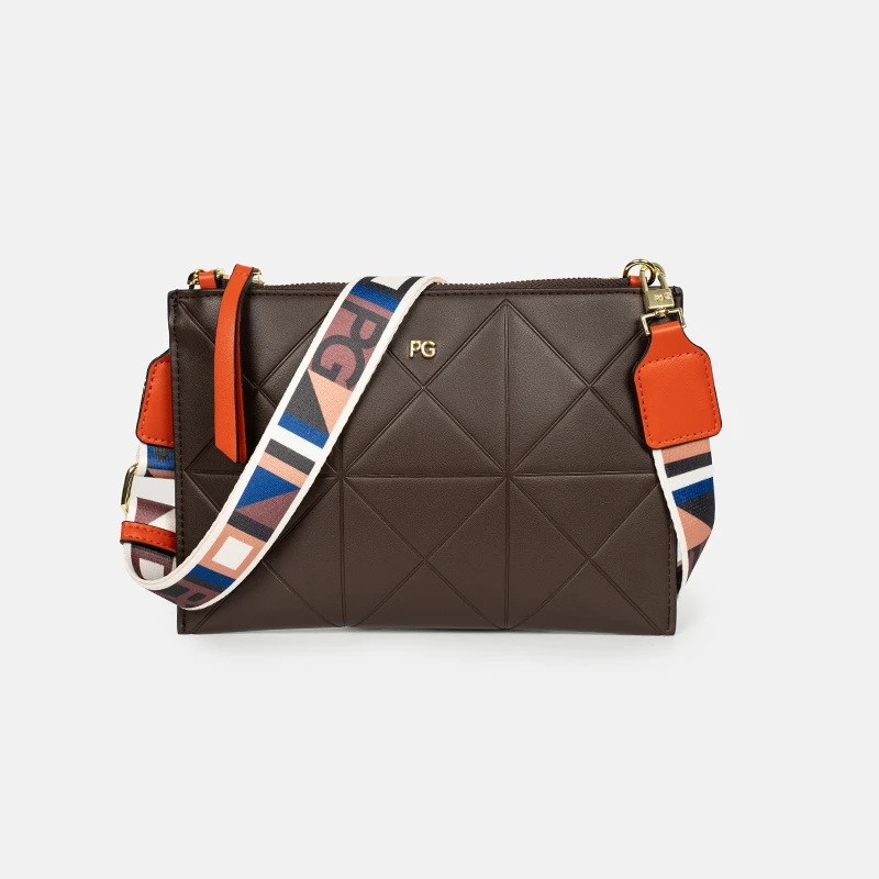 PG Leather Crossbody Bag Women Quilted Design Removable Strap Clutch Purse Multi Color Fashion For Daily Wear Party image 2
