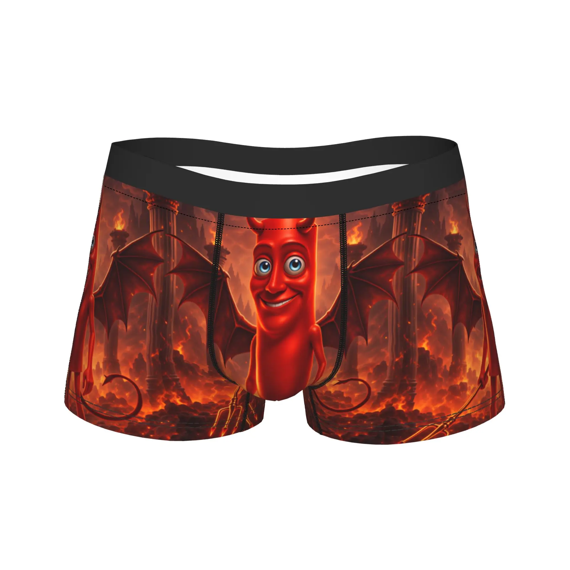 Tung Tung Sahur Devil Demon Hell Fire Evil Boxer Shorts 3D Pouch Underwear Pattern Shorts Briefs Breathable Male Underpants