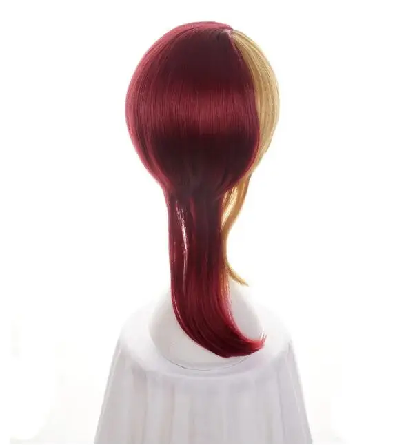 45cm Red Golden Mixed Synthetic Hair Cosplay Wig Heat Resistance Costume Party Wigs