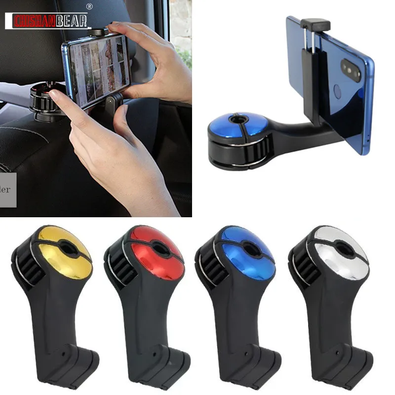 Car 2 in 1 New Headrest Hook Phone Car Holder Car Hanger Portable Seat Back Hanger Storage Hook Phone Holder Auto Fastener Clip