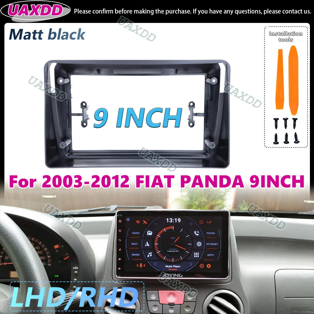 For FIAT PANDA 2003-2012 9 Inch Frame Radio Multimedia Car Panel Fascia Mount Stand for Board Adapter Decoder Cable Canbus GPS