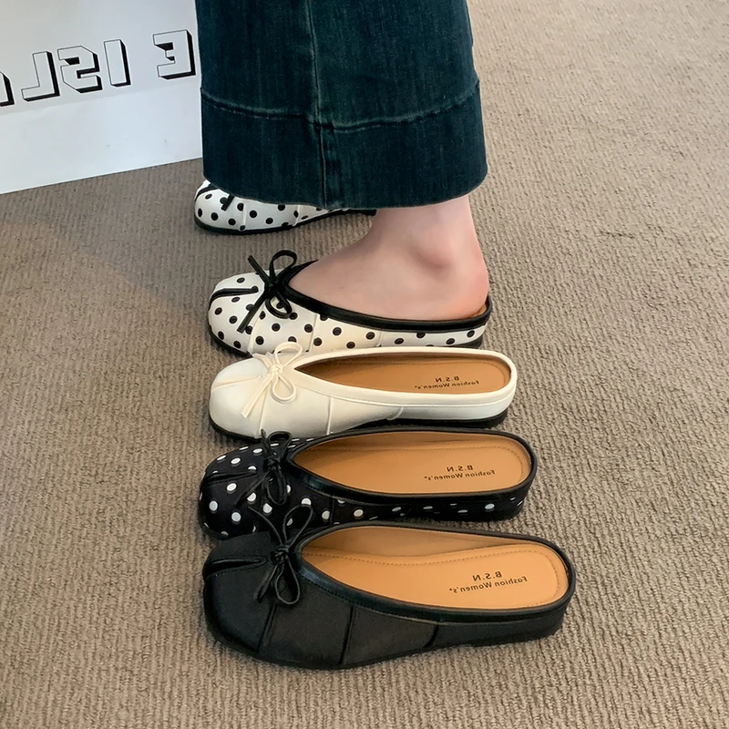 Modische Polka-Dot Damen-Mules – Slip On Mule Flat Bewertung und Preis