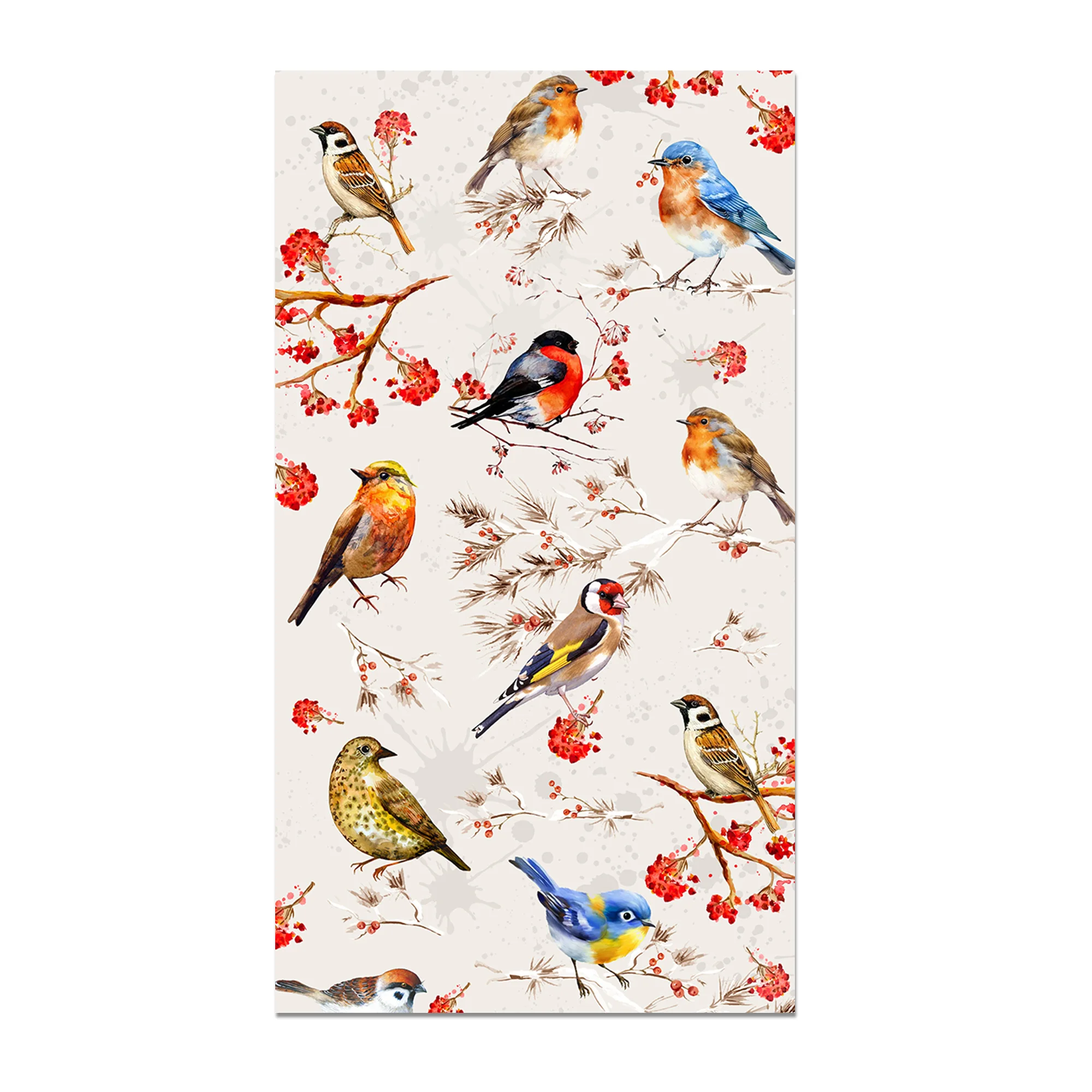 20pcs/pack, Disposable Flowers Birds Printed Guest Napkins, Bathroom Hand Towels, Tissue For Wedding & Party & Family Gatherings view 6