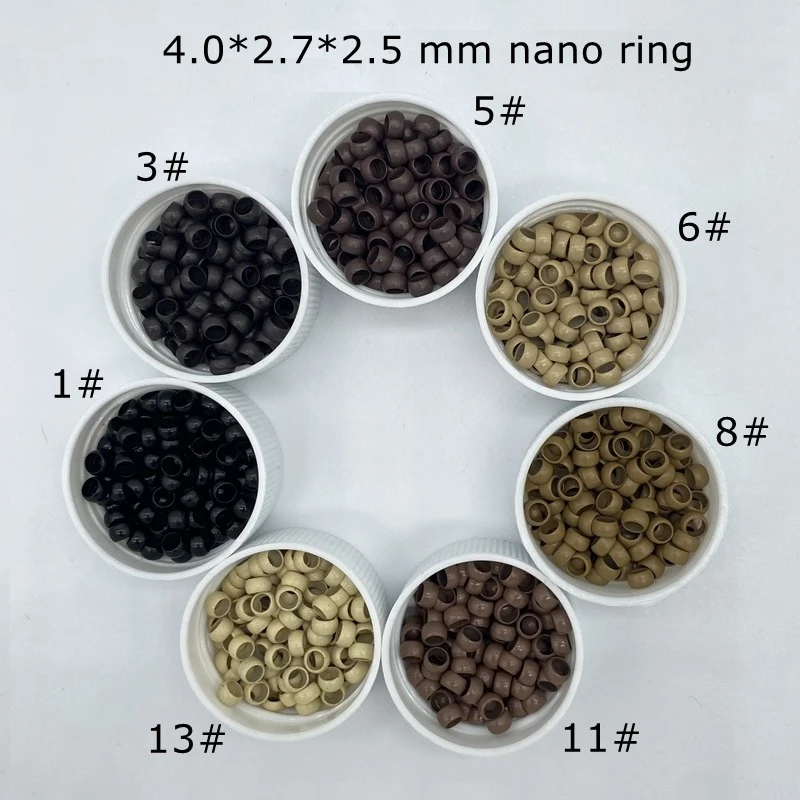 3000 sztuk/partia 4.0*2.7*2.5mm czarne nano mikro pierścienie miedziane mikro koraliki do Nano Ring doczepiane włosy 7 kolorów w magazynie