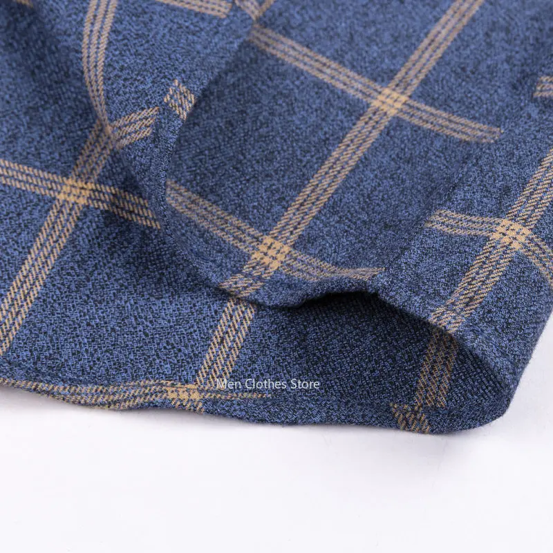 Pure Cotton Men's Plaid Shirt Long Sleeve Regular Fit Men Casual Oversized Shirt Leisure Autumn Male Blouse New Plus Size