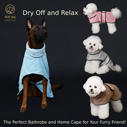 PETS TALE Premium Dog Bathrobe - Plush Terry Cloth, Fast Drying, Perfect for Small, Medium, and Large Dogs