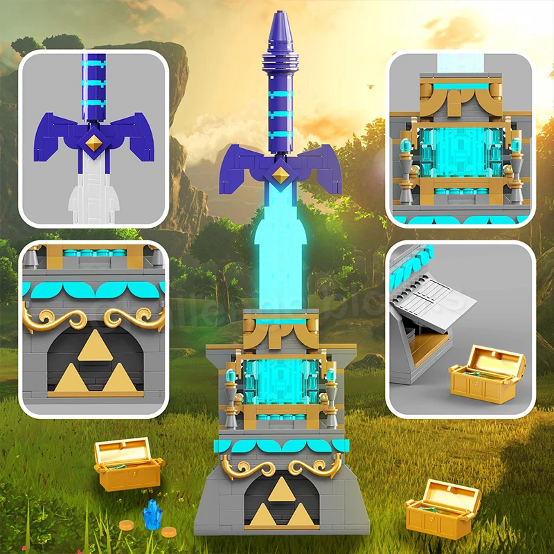 Legend Famous Games The Master Sword Luminous Parts Building Kit Building Block Micro Hyrule Castle Assembly Toys For Kids Gifts