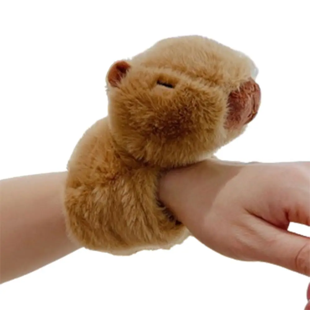 Capybara Clap Circle Toys Capybara Plush Toy Slap Snap Wrap Wristband Bracelet Capybara Plush Hand Ring