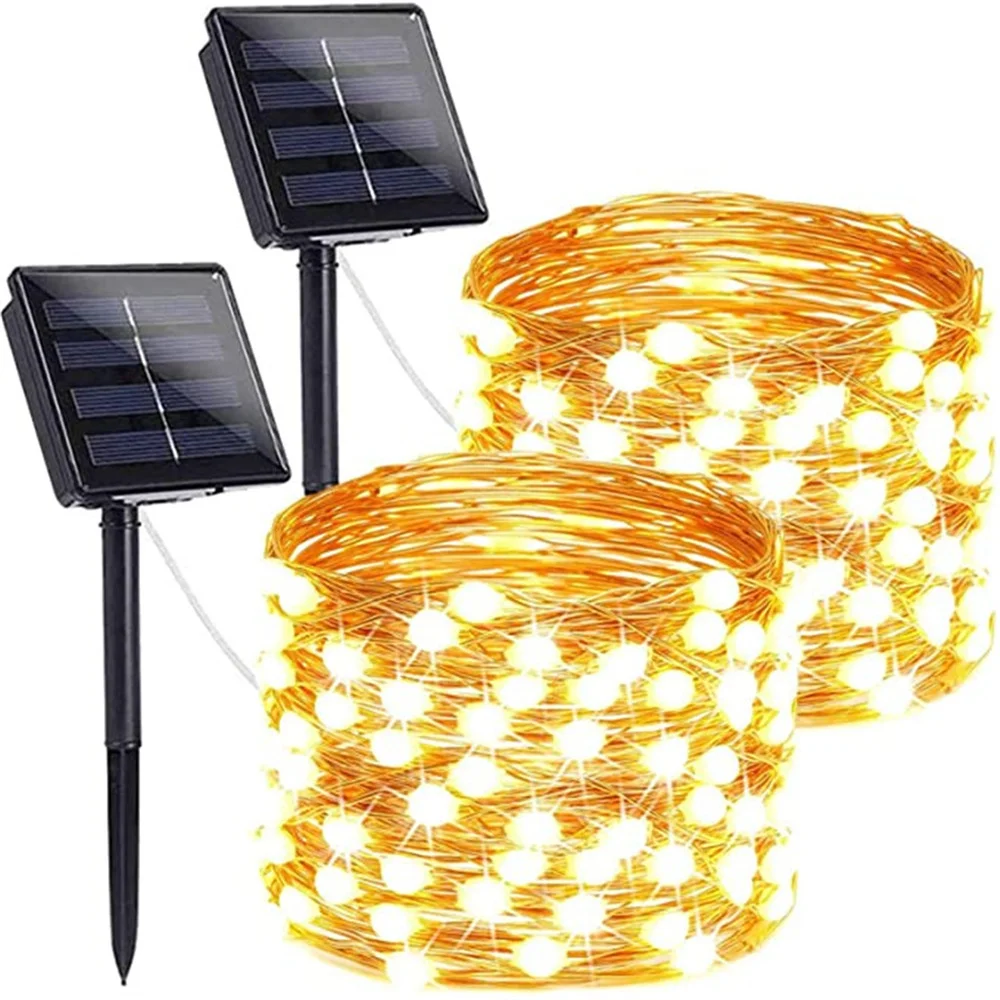 10M Solar Outdoor 100Led Light  Festoon Led Lamp Solar Garden Light Outdoor Waterproof Fairy Garland String Christmas Lights