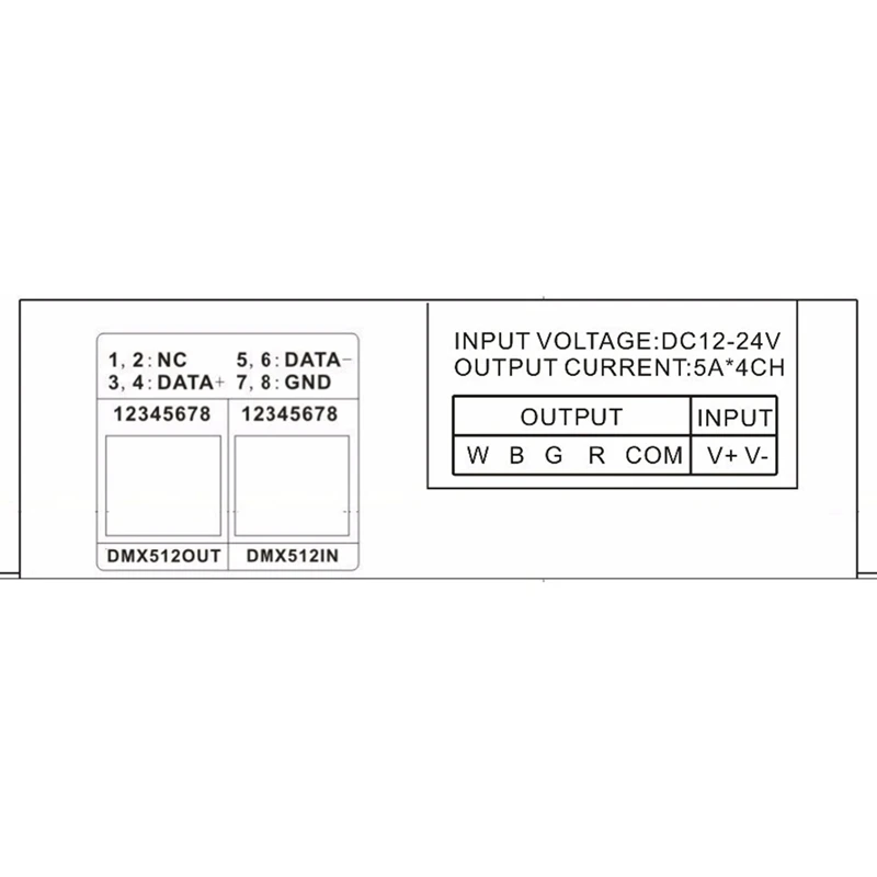 Dmxステージ用LED照明コントローラー,rgb bar dmxデコーダー,耐久性のあるコントローラー,pwm調光器,30a入力,12v-24v,4チャンネル,512