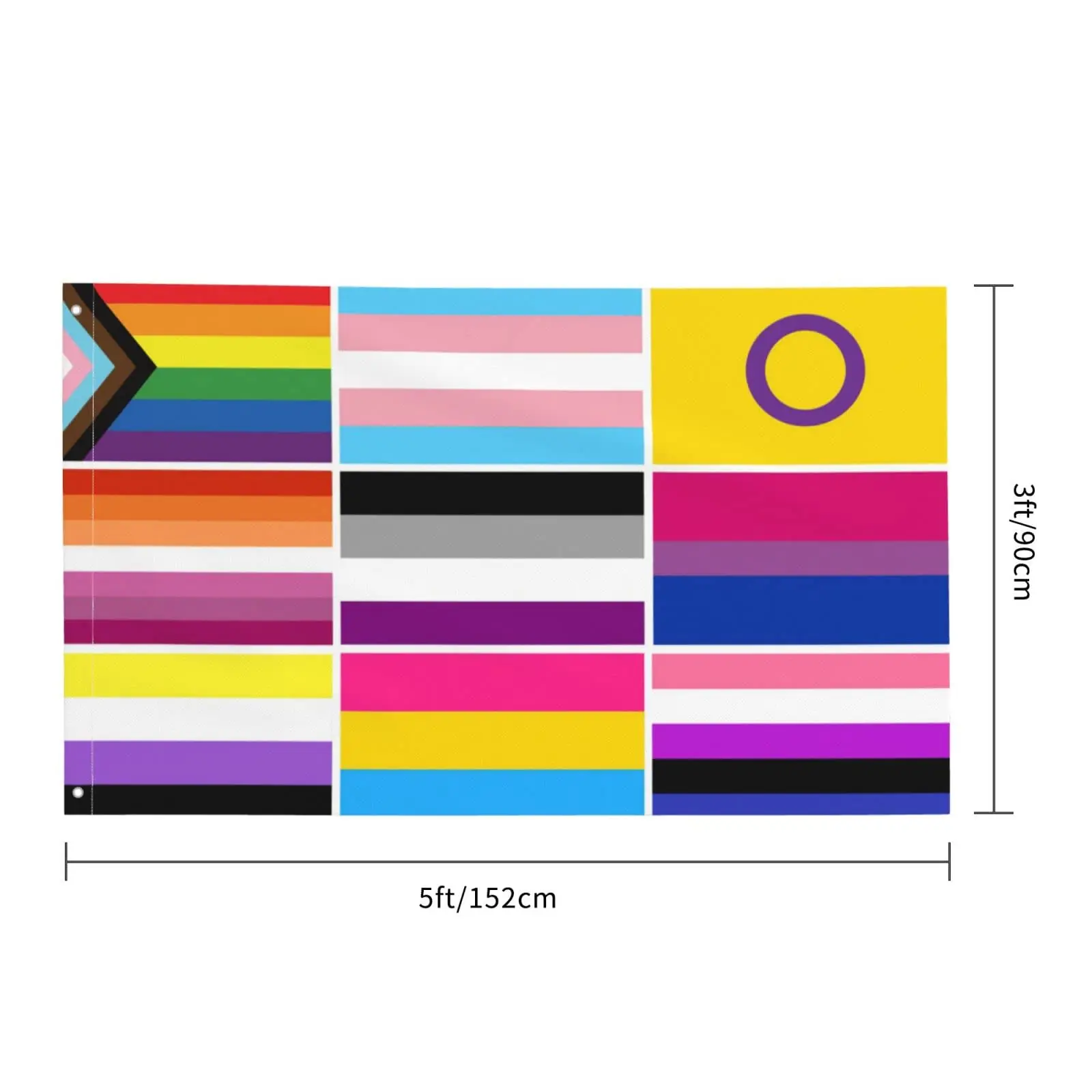 Flagnshow 100% Polyester Lgbtqia Lgbtq Lgbt Gay Pride Flag