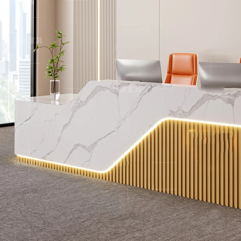 Beauty Salon Reception Desks Clinic Logo Modern Small Space Reception Desks Drawers Bakery Mostrador Recepcion Office Furniture