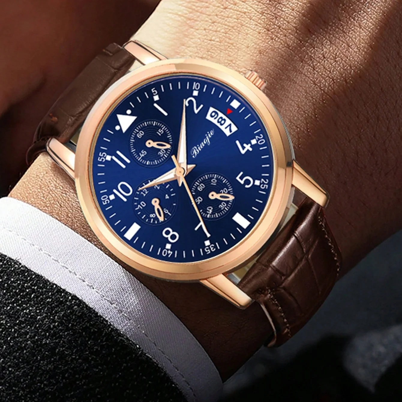 Men's Watch, Quartz Watch, Fashion Casual Watch, Elegant Leather Strap, Round Dial