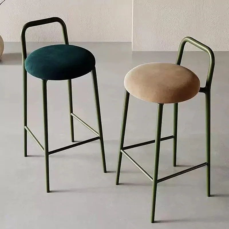 Stackable Bar Stool with Soft Backrest, Modern High Footrest for Home Pub
