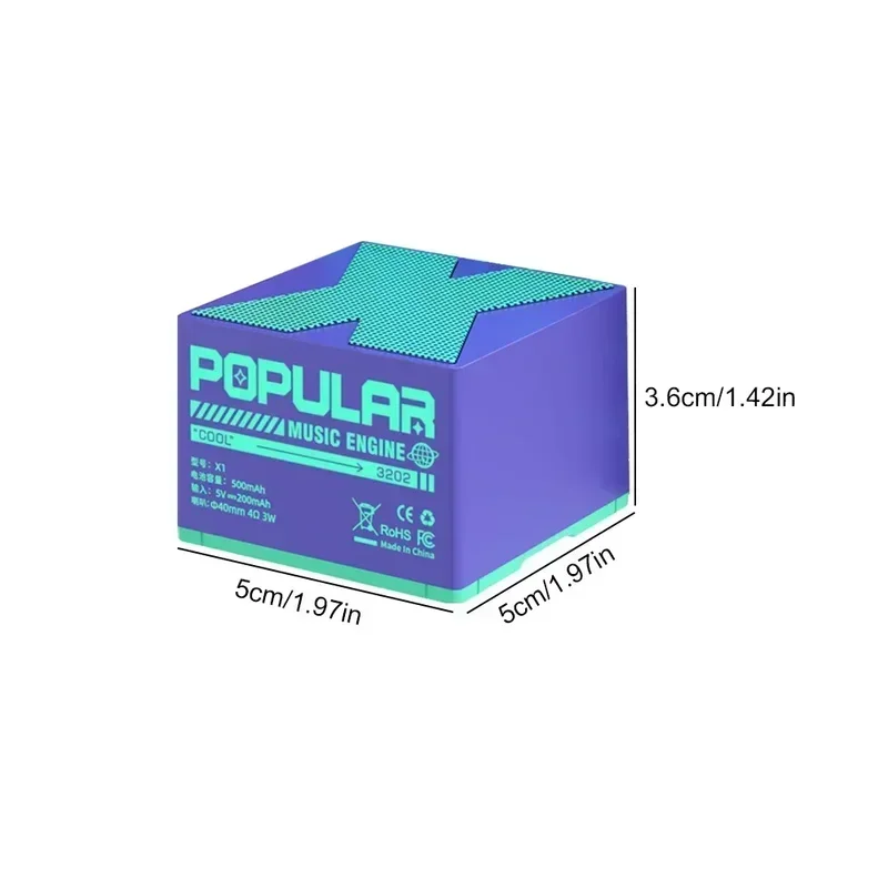 X1 mini speaker wireless Bluetooth 5.3 portable audio full-range sound USB rechargeable HiFi player for laptop PC loudspeaker