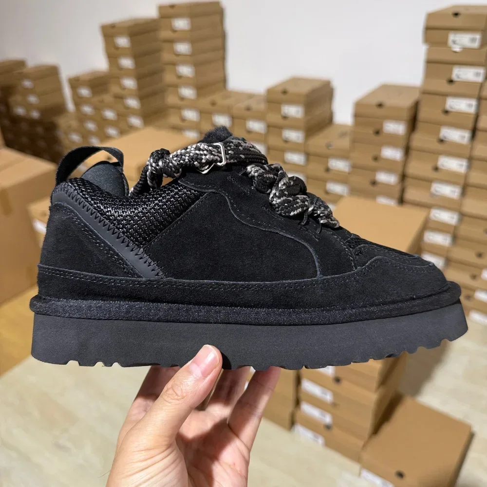 2026 Winter New Mel Hairy Lace Casual Thick soled Women's Shoes Thickened Warm Snow Boots for Women
