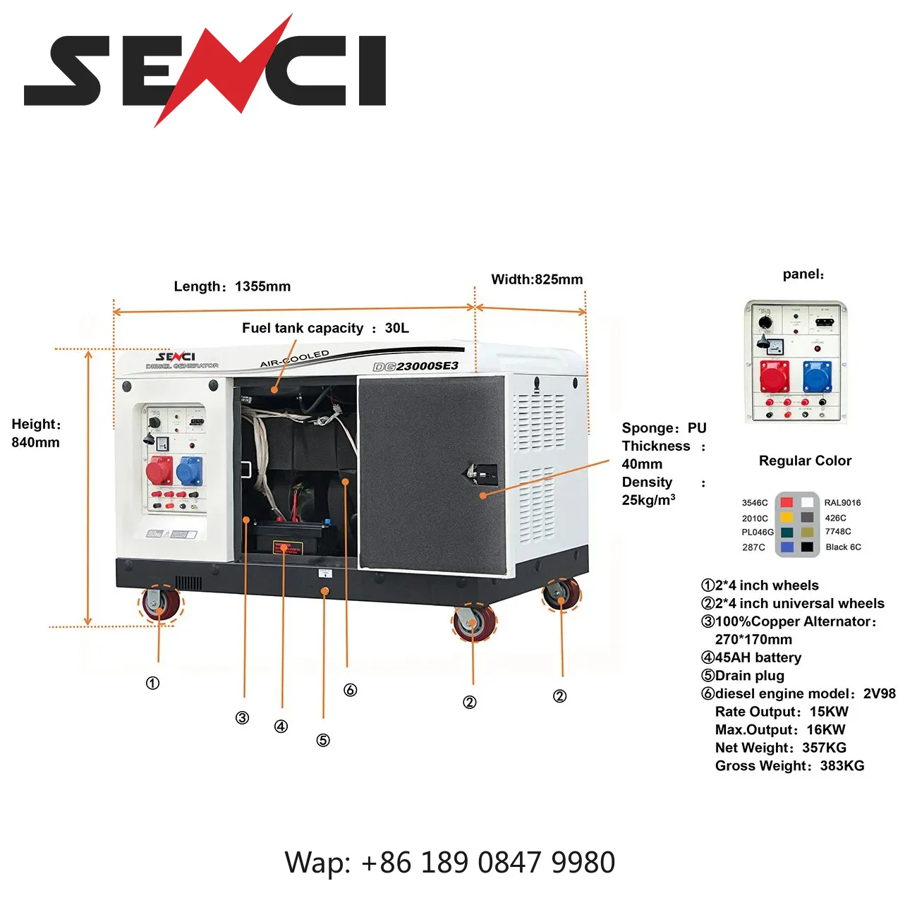 【Hot】 20KW 22KW Generator Super Silent Water Cooling Brand Engine Diesel Generator Set OEM Manufacturer