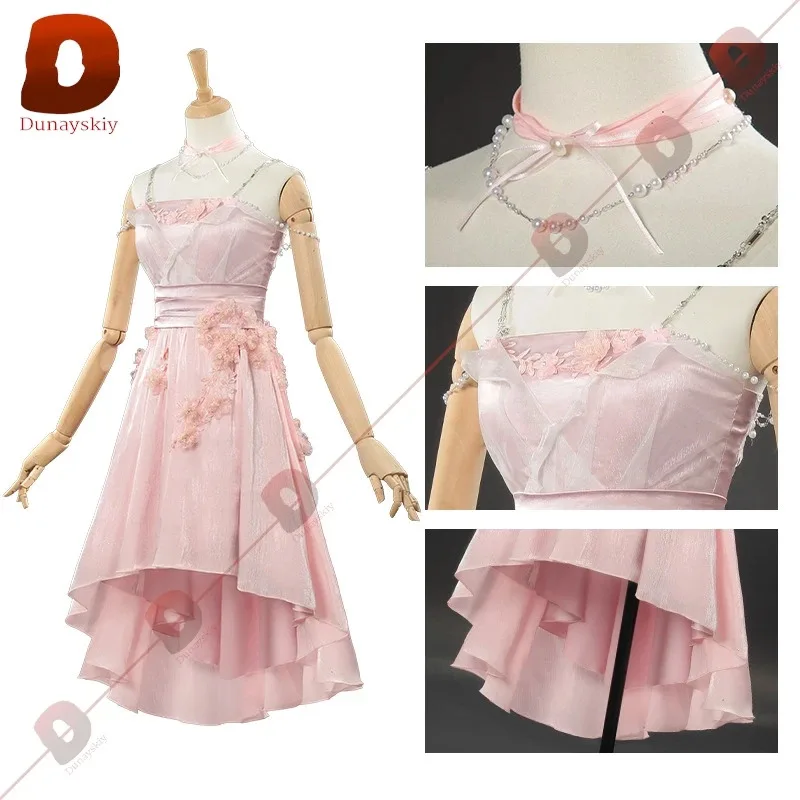 COSda@Game Love and Deepspace Flower Sea Hunter Pink Dress Princess Cosplay Skirt Accessories Set Outfits for Woman Girl Anime C