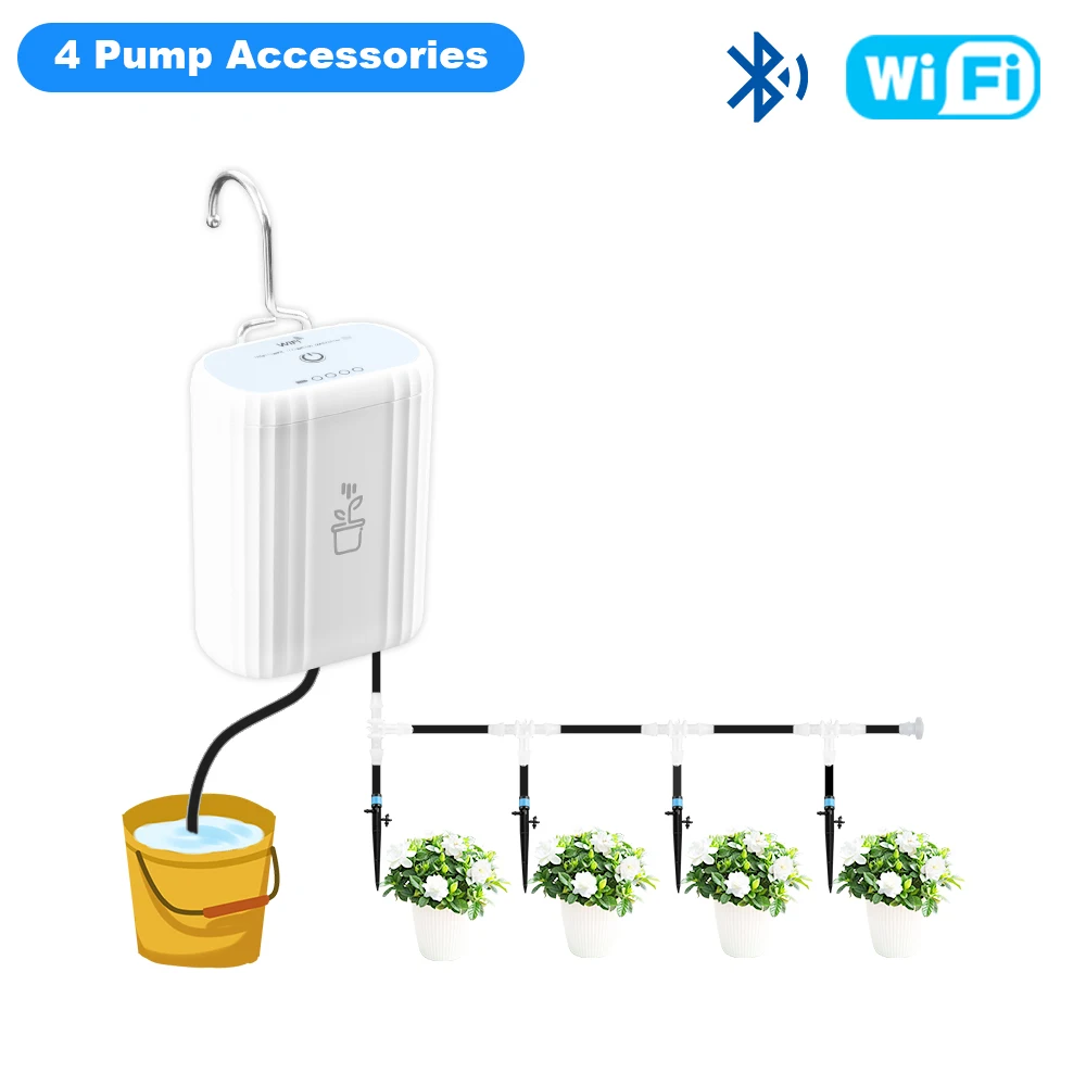 Voor Tuya WiFi Smart Watering Drip Pump Batterij opladen Irrigatiekits Intelligente sprinkler Druppelirrigatie Tuingereedschap