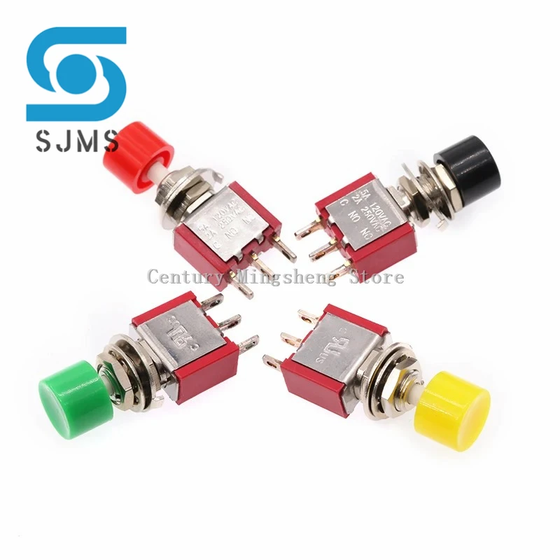 1Pcs DIP 3Pin C-NO-NC 6mm Mini Momentary Automatic return Push Button Switch 3 Feet ON-(ON) 2A 250VAC/5A 120VAC Toggle Switches