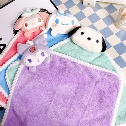 Sanrio Kurome Hand Towel Hanging Absorbent Small Square Towel Household Kitchen Rag Quick-drying Hand Towel Children's Gift