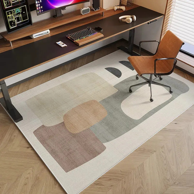 VIKAMA Morandi Color Block Rug Minimalist Wabi-Sabi Print Durable Non-Slip Material Modern Living Room & Gaming Room Decor Rug