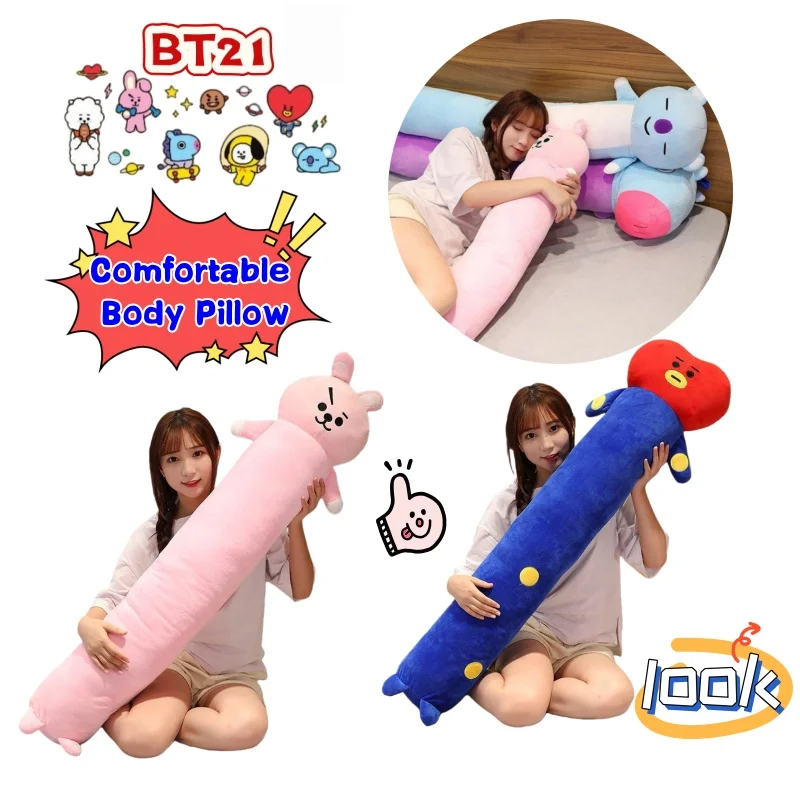 

New BT21 koya RJ Shooky Mang Chimmy Tata Cooky Cartoon Cute Comfortable Pillow High Color Value Creative Long Cylindrical Doll