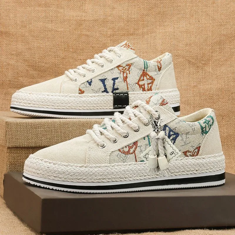 Heren Zomer Canvas Schoenen Luxe Corduroy Desianer Casual Schoenen Voor Heren Platte Bodem Ademende Visser Schoenen Heren Lichte Sneakers