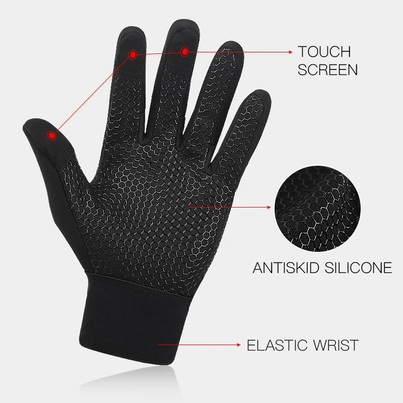 Winter Outdoor Cycling Gloves Black Touchscreen Warm Windproof Skiing Climb Non-slip Gloves Bicycle Motorbike Gloves Men Women