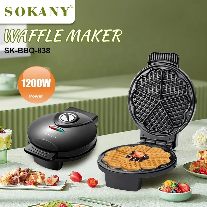 Sokany-minimáquina para hacer rosquillas, microondas, tostado sándwich, máquina de gofres para el desayuno, 838