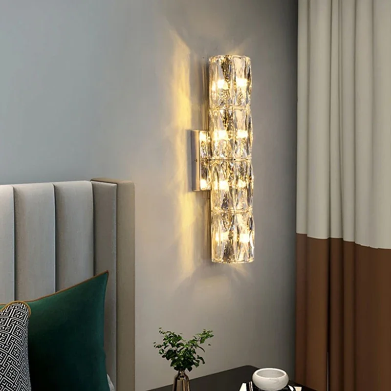 

LED Crystal Wall Lamps Luxury Retro High-end Hotel Corridor Wall Lights Furniture Living Room Bedroom Decorative Lighting