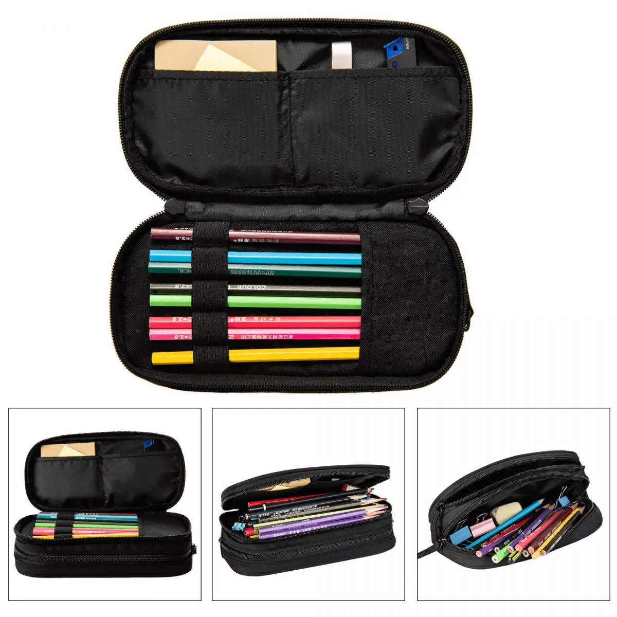 Imagem -04 - Fun Penguin Anime Pencil Cases Badtz Marus Books Pencilcases Pen Box Kids Large Storage Bolsa Students School Zipper Stationery