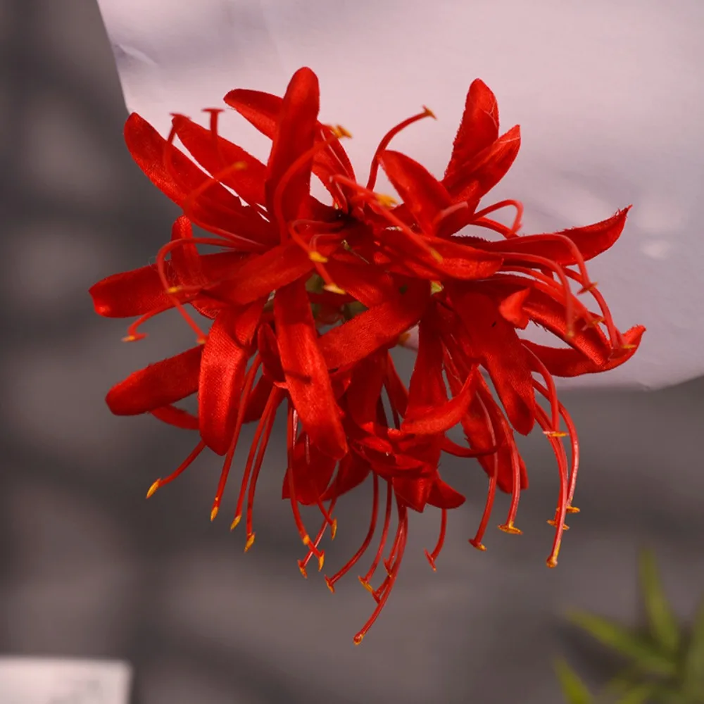 Lycorisradiata Flower Hair Clip Cloth Korean Style Simulation Flower Hairpins Duckbill Clip Chinese Style Barrettes